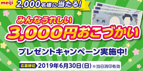 明治アイスのプレゼントキャンペーンで3000円が抽選で00名様に当たる 19 6 30 懸賞ぷらっと